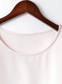 SHEIN Clasi Neue Sommer Damen Seidenbluse mit Schleife, Rundhalsausschnitt, Kurzarm, solide, elegant, locker sitzend, vielseitig einsetzbar