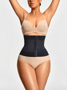 SHAPORA Women's Waist Cincher, Solid Color, Minimalist, Versatile - Black - View 4