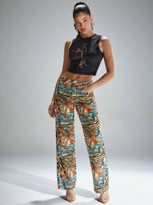 Denimoi Quần cạp trễ họa tiết ngựa vằn, thời trang & phù hợp cho mùa hè - Nhiều màu - Xem 3