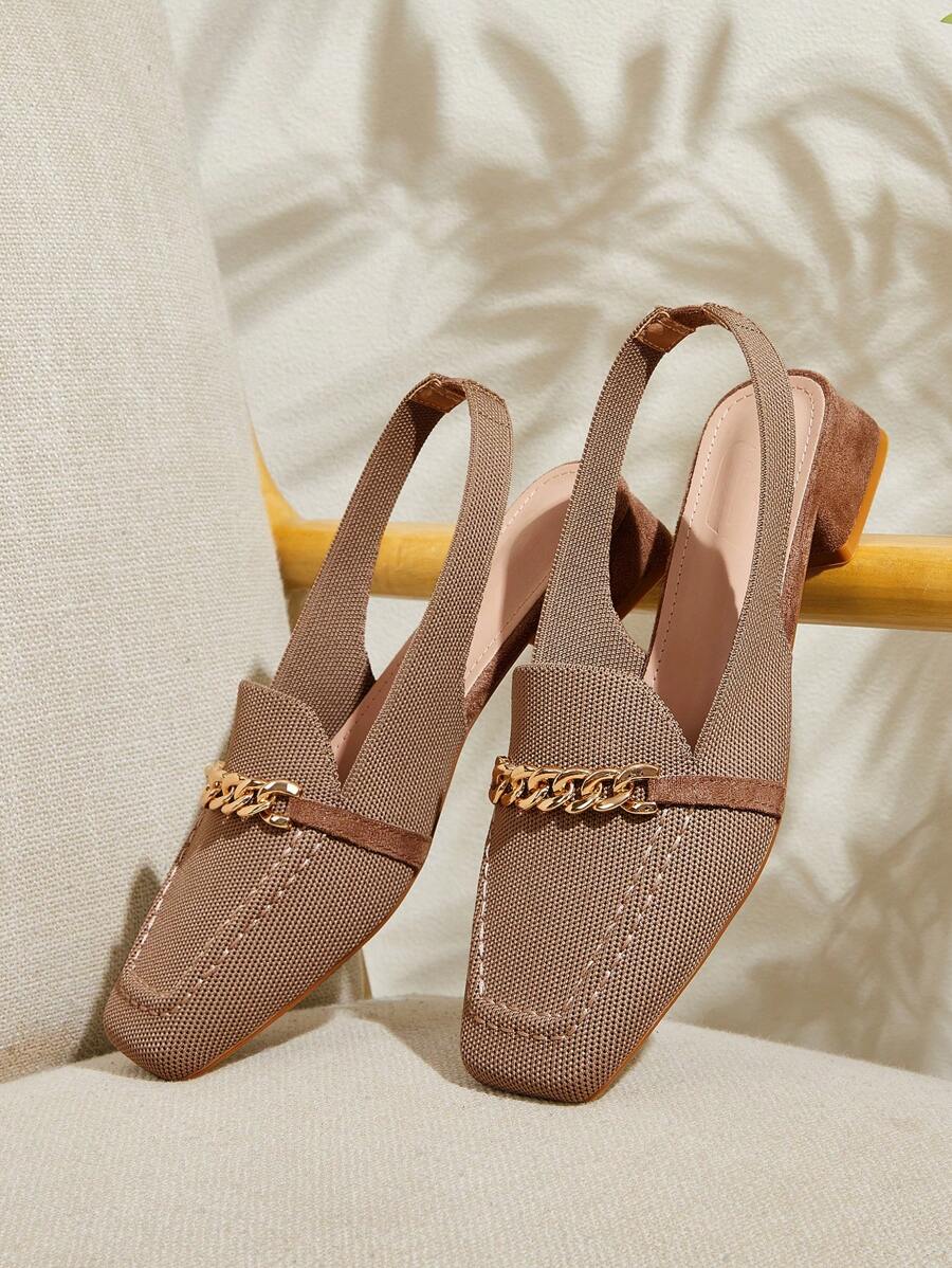 CUCCOO BASICS 圣诞节日常穿着的后带平底乐福鞋