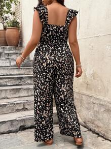 SHEIN LUNE Plus Size Strapless Square Neck Summer Jumpsuit - Multicolor - View 2