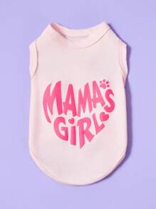 PETSIN 1pc Pet Dog/Cat Mama's Girl Casual Print Breathable Tank Top