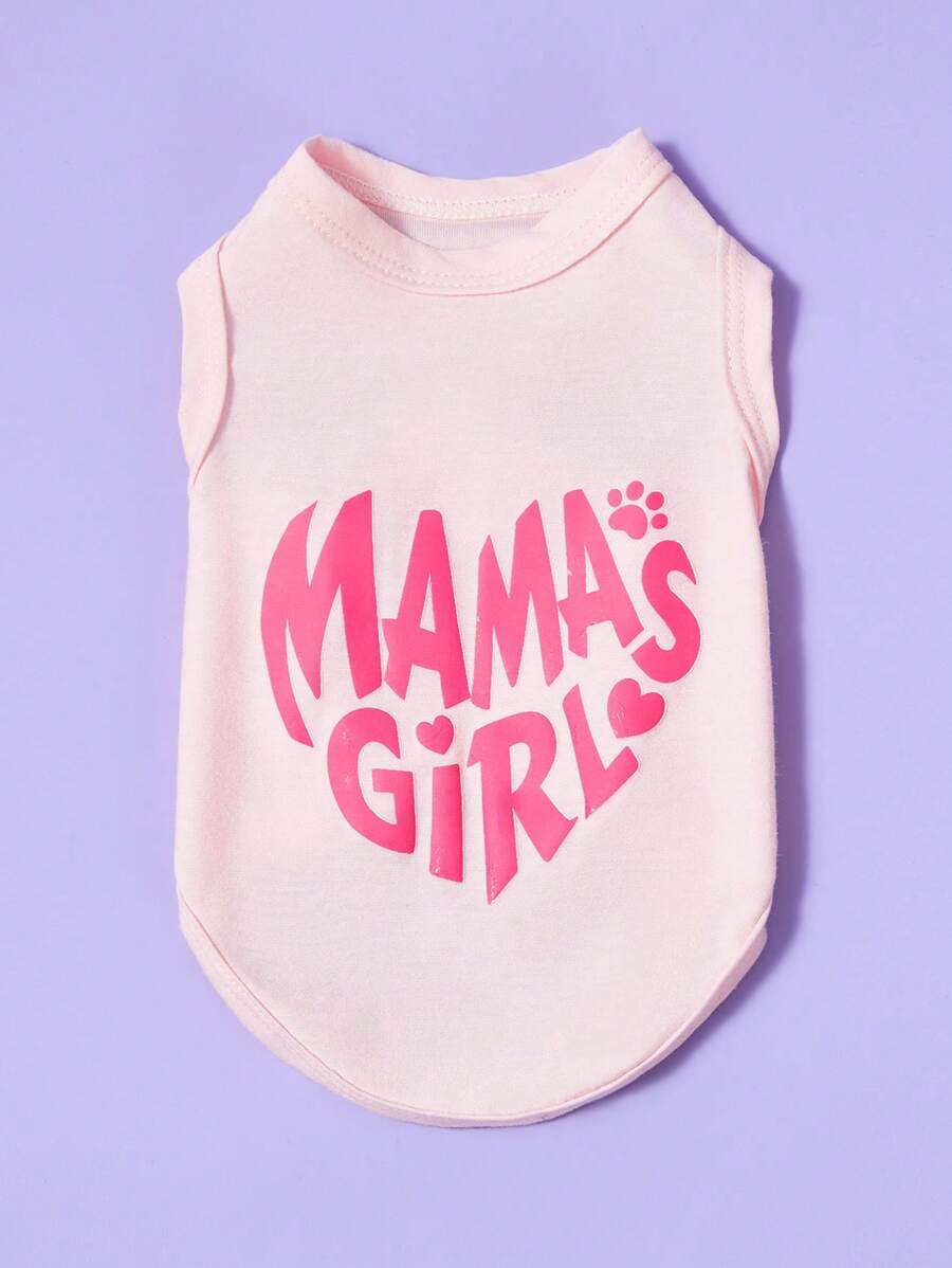 PETSIN 1pc Pet Dog/Cat Mama's Girl Casual Print Breathable Tank Top