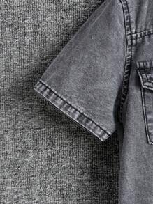 SHEIN 青少年男孩牛仔两件套服装