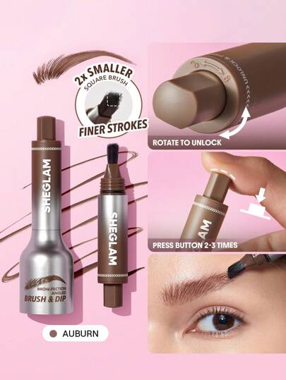 فرشاة Brow-Fection بزاوية وخطوط تشبه الشعر البني الداكن، قلم جل Eyeborw Eyeborw سهل التلوين، يدوم طويلاً، سريع الجفاف، تشكيل طبيعي، تحديد الخطوط العريضة، ملء مكياج الحواجب محدد علامة تجارية جمال مكياج مستحضرات تجميل للنساء الفتيات مثالي لفصل الخريف الشتاء مثالي ل- Y2K أزياء أنيقة هدية حفلة جاهز أفضل لون