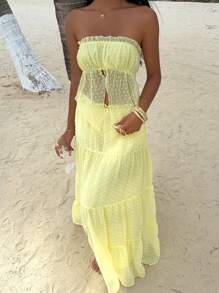 Sunnyshic Women Two Pieces Outfits For Daily Wear - Yellow - View 6