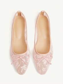 CUCCOO HITCHD Giày đế bằng giản dị thoáng khí mũi vuông màu trơn phong cách đám cưới mới mùa xuân/thu 2025 - Hồng - Xem 3