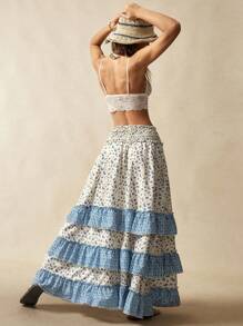 Bohemela Woven Print Loose Women Skirt