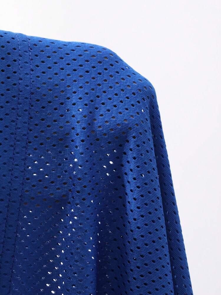 Men's Graphic Line & Letter Print Decorated T-Shirt, Multicolor Summer