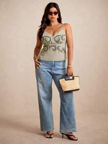 Elaquor Camiseta y top de mujer de talla grande, diseños de moda, adecuados para el verano