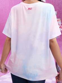 The Winx X SHEIN Women Casual Cartoon Graphic Round Neck Short Sleeve T-Shirt, Summer