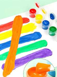 SHEIN 1 Set Vernici acriliche Set di pittura ad acquarello da 12 colori, adatto per disegni fatti a mano, pittura, graffiti e lavaggio, ideale per studenti d'arte, forniture per ufficio e studio e articoli per il ritorno a scuola