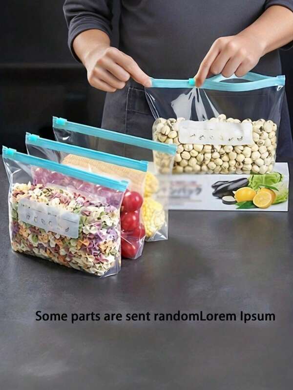 Fresh-Keeping Bag With 3 Sizes, Special Sealing Bag For Household Refrigerator, Zipper Type Food Dense Bag With Seal, Kitchen Storage And Organizer, Kitchen Supplies School Supplies Food Bag Food Box Suitable For Candy Chocolate Cookies Etc.