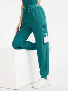 Scrubzie 纯色多口袋简约医用制服裤