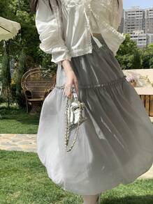 DAZY Women's Casual Loose Mesh Versatile Summer Skirt