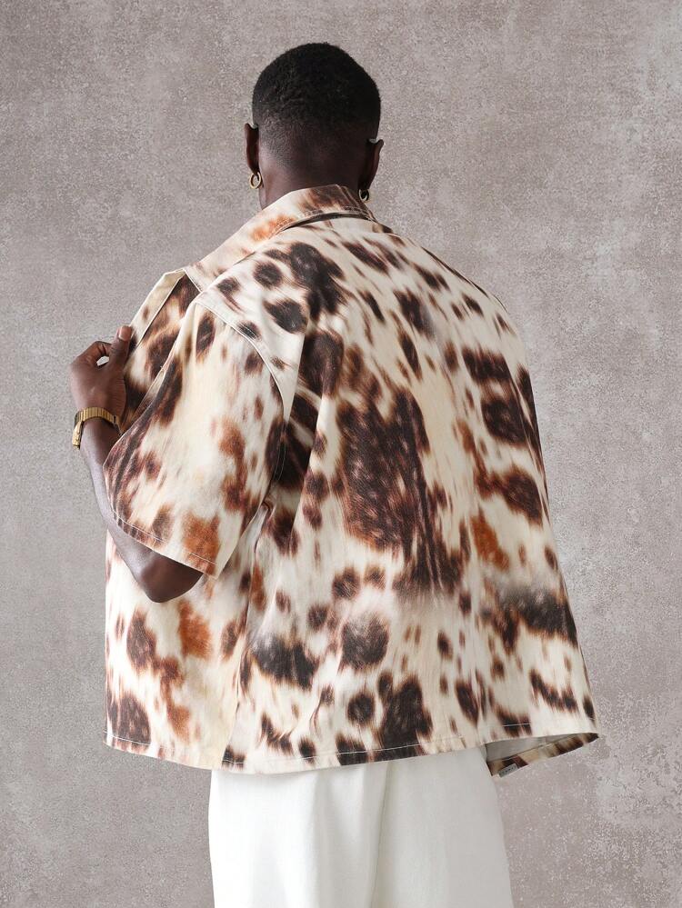 Chemise en jean oversize à imprimé animal