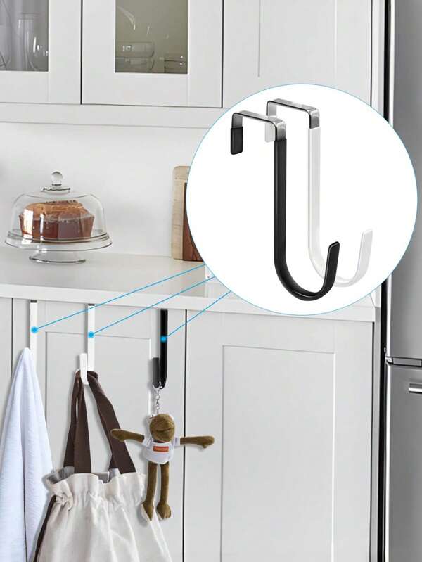 Over Door Hooks - Heavy Duty Non-Scratch Rubber Hangers For Bathroom/Kitchen/Living Room, Space Saving Clothes/Towel Organizer