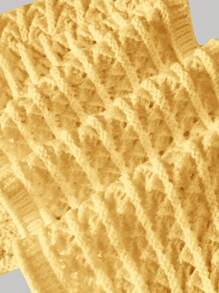 SHEIN MOD Neck-Tie Waist Soft Knitted Top, Suitable For Music Festival And Beach,Halter Tops - Yellow - View 3