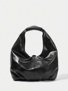 SHECARRY 女士时尚钻石扣单肩包，日常使用 - 黑色 - 查看 4