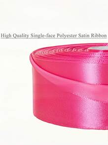 SHEIN 1 Stück Satinband (22 Meter/Rolle), beidseitig bedrucktes Satinband für DIY Rose Deko, Geschenkverpackung - Hochzeit Party Schleifenband für Tisch, Stuhl, Blumentür, Geschenkbox, Torte Dekoration, Bekleidungszubehör, Flechten, erzeugt elegante festliche Atmosphäre, Schleifen Band (0,6/1/1,5/2/2,5/4/5 cm Breite) - Pink - Übersicht 4
