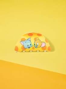 TOM & JERRY X SHEIN 1 pièce Clip à cheveux à mâchoire de mode avec imprimé souris et fromage, décoration de bande dessinée
