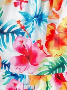 SHEIN 3 件套夏季女童连衣裙，蝴蝶结肩带纯色和条纹连衣裙套装，适合日常休闲穿着，女童专属连衣裙 - 彩色 - 查看 6