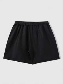 ROMWE MEN Anime Conjunto de 2 piezas de camiseta de manga corta y pantalones cortos con estampado de anime para hombre, para uso diario
