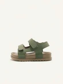 Cozy Pixies 1双儿童夏季休闲钩环绿色军绿色百搭时尚百搭男童幼儿软底平底凉鞋