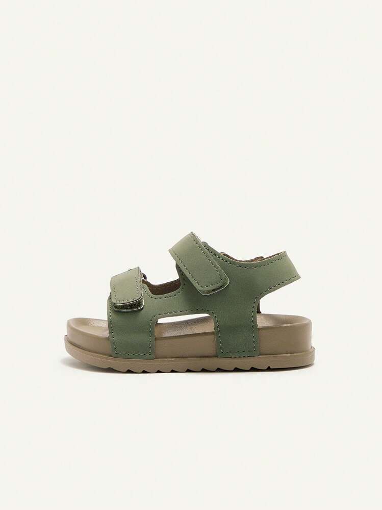Cozy Pixies 1 Pair Kids Summer Casual Hook-And-Loop Green Military All-Match Fashion Versatile Boys Toddler Soft Bottom Flat Sandals - Army Green - View 3