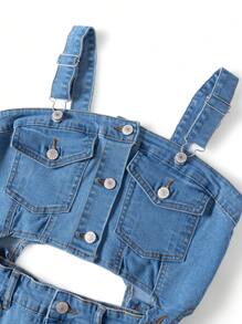 少女牛仔两件套服装