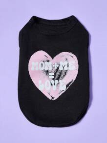 PETSIN 1 Pettorina per cani e gatti universale stampata con la scritta "Mamma+Io=Amore" in stile casual, traspirante e confortevole - Multicolore - Visualizzare 1
