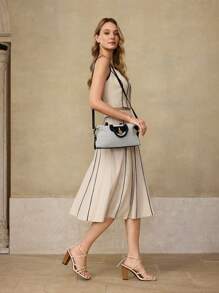 MOTF PREMIUM CONTRAST COLOR COMMUTER TOP HANDLE BAG - Black and White - View 5