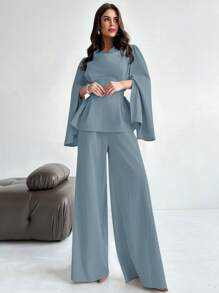 Firerie 女士日常两件套服装 - 霧霾藍 - 查看 3