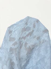 Roylia Powder Blue Jacquard V-Neck Long Dress