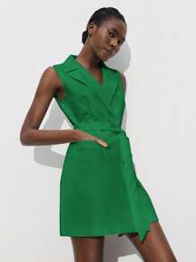 Maija Women's Fuchsia Waistband Urban Modern Casual Jumpsuit Shorts, Suitable For Outings, Festivals, Gatherings, Dates, Parties, Weddings, Music Festivals, Retro & 90s Style, Business Casual Office Wear,Autumn Outfits For Women, Christmas Women's Clothing - Green - View 5