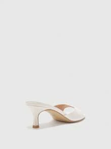 CUCCOO BIZCHIC Sandal Hak Tinggi Minimalis Serbaguna untuk Wanita, Cocok untuk Natal - Krem - View 8