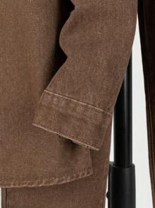 青少年男孩牛仔两件套服装 - 棕色 - 查看 4