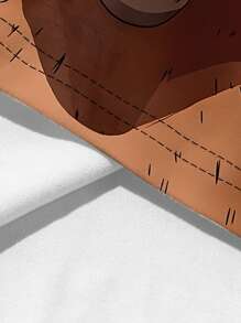 SHEIN 2 件青少年男童时尚休闲可爱动物数码印花舒适夏季 T 恤套装 - 彩色 - 查看 3