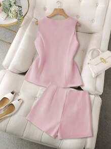 Chiquease Women Two Pieces Outfits For Daily Wear - Pink - View 2