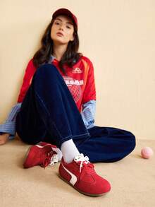 CUCCOO EASI 女式2025新款时尚休闲运动鞋 - 紅色 - 查看 5