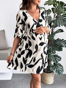 SHEIN 孕妇装，V领短袖，夏季时尚