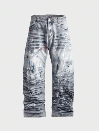 Grunge Punk Herren Loose Fit Jeans, geeignet für den Sommer