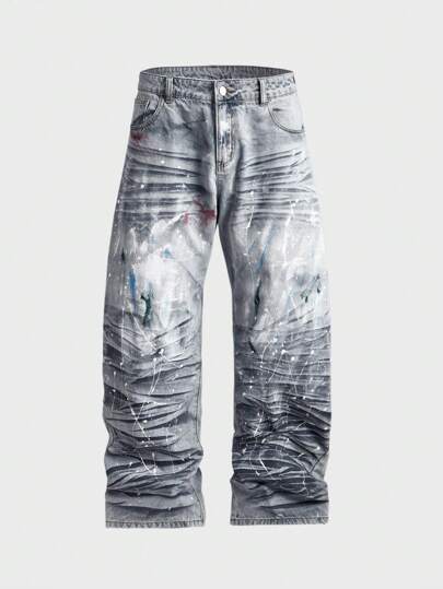 Grunge Punk بنطلون جينز فضفاض مناسب للصيف