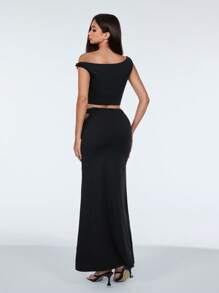 SHEIN Unity Conjunto de 2 piezas para mujer para usar a diario - Negro - Ver 2