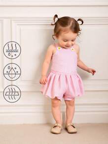 2件套女婴春夏度假休闲装，无袖吊带上衣和短裤