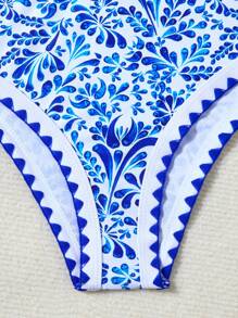 New Fashionable Two Pieces Swimsuit With Ruffles For Teenage Girls - Multicolor - View 4