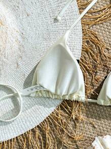 Swim Chiccia Áo bơi đính đá hình sao biển thời trang mùa xuân cho nữ, Áo bơi cao cấp - Màu be - Xem 4