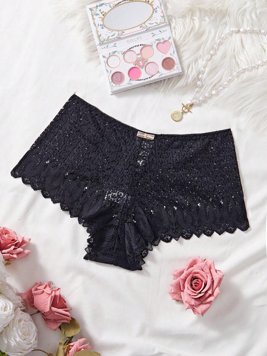 Lencería con detalle de lazo, encaje y espalda cruzada