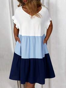EMERY ROSE Vestido de moda con bloques de color, adecuado para el verano, tallas grandes - Multicolor - Ver 1