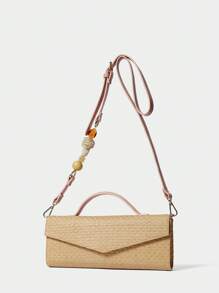 SHECARRY Bolso cruzado casual de moda con correa de cuentas cuadrada para uso diario de mujeres - Rosa - Ver 4